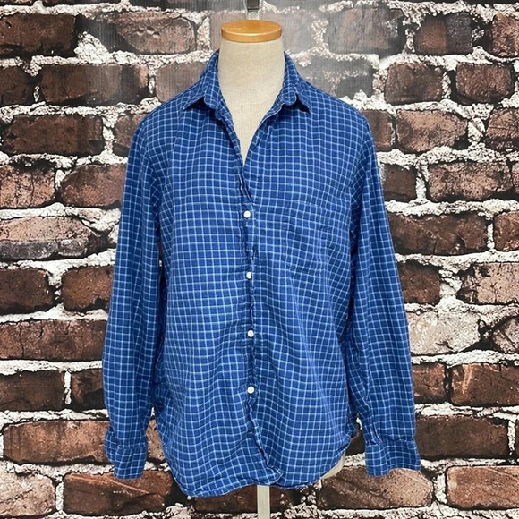 Grayson The Hero Button Down Shirt Checkered Blue Size Medium M - Picture 6 of 14